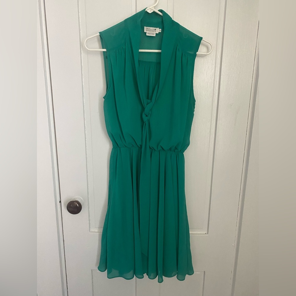 Molly Bracken (ModCloth) sheer green sleeveless dress size S